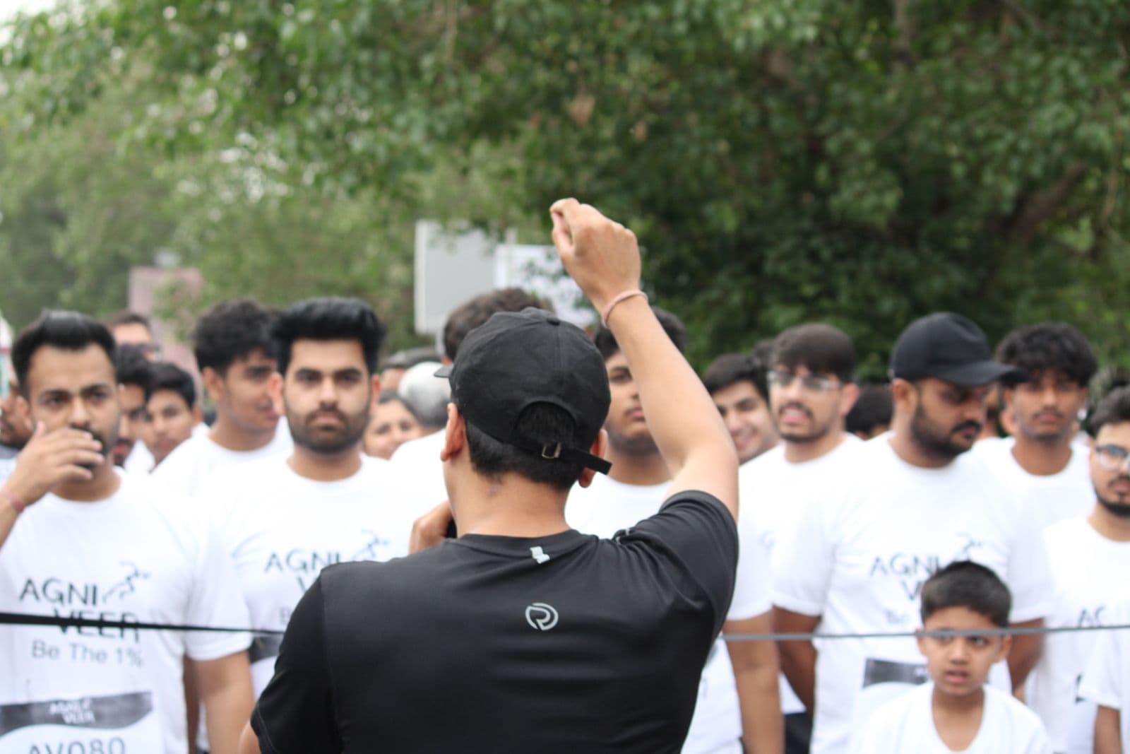 Agniveer themed run participants saluting Indian Army in Delhi